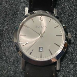 Bulova dress watch brown leather strap